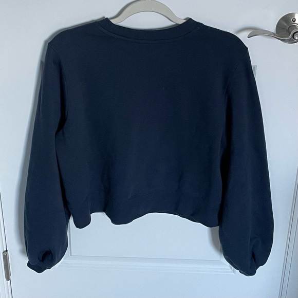 Richer Poorer Navy Blue Recycled Fleece Cropped Sweatshirt - 35372 - Picture 9 of 15